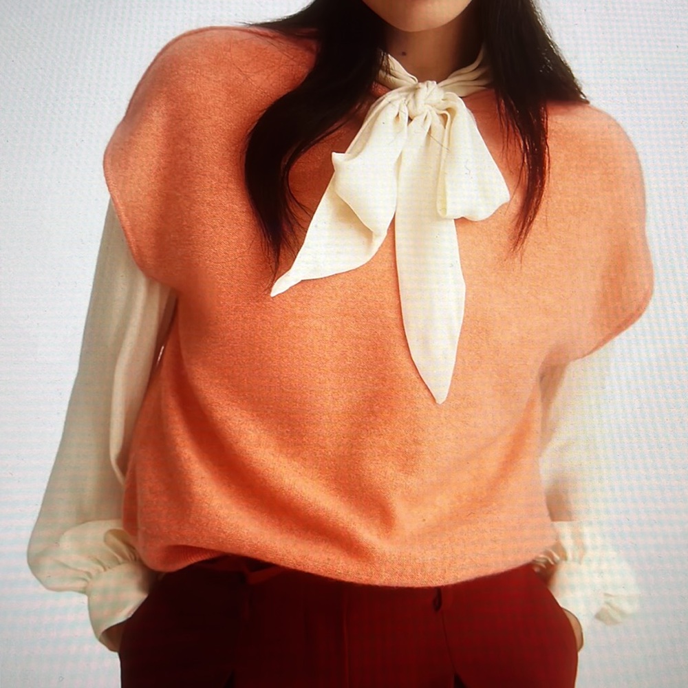 Anthropologie Mock-Neck Cashmere Sweater Tee